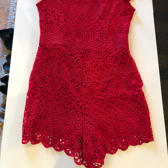 Red crochet style jumpsuit - Picture 2 of 4